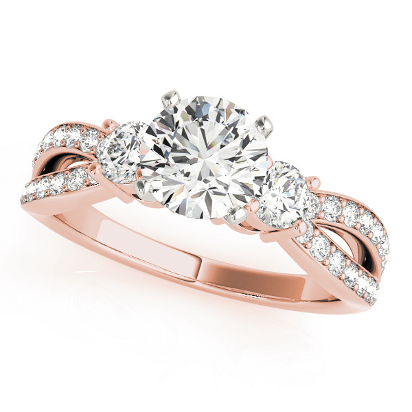 Karson Lab Grown Rose Gold 4 Prong Side Stone Diamond Ring