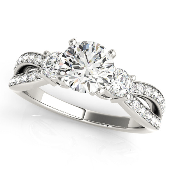 Karson Lab Grown 4 Prong Side Stone Diamond Ring