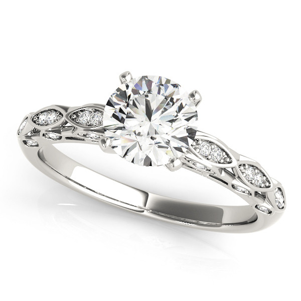 Lenny Lab Grown 4 Prong Side Stone Diamond Ring
