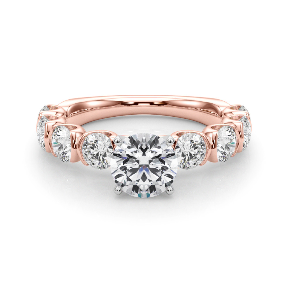 Ronitta Lab Grown Rose Gold Side Stone Diamond Ring