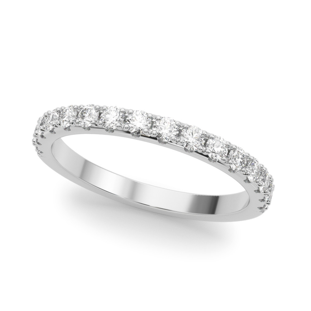Joseline Natural Silver Prong Half Eternity Diamond Ring