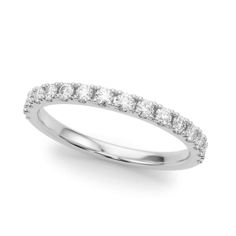 Jodi Natural Silver Prong Half Eternity Diamond Ring