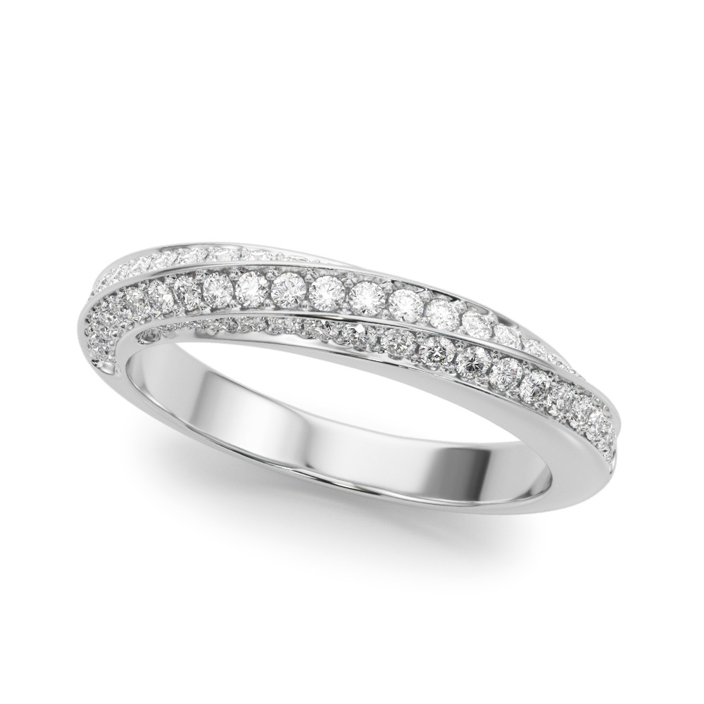 Alta Lab Grown Silver Pave-Set  Diamond Ring
