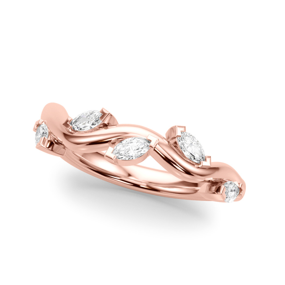 Lab Grown Rose Gold Prong-Set 5 Stone Diamond Ring
