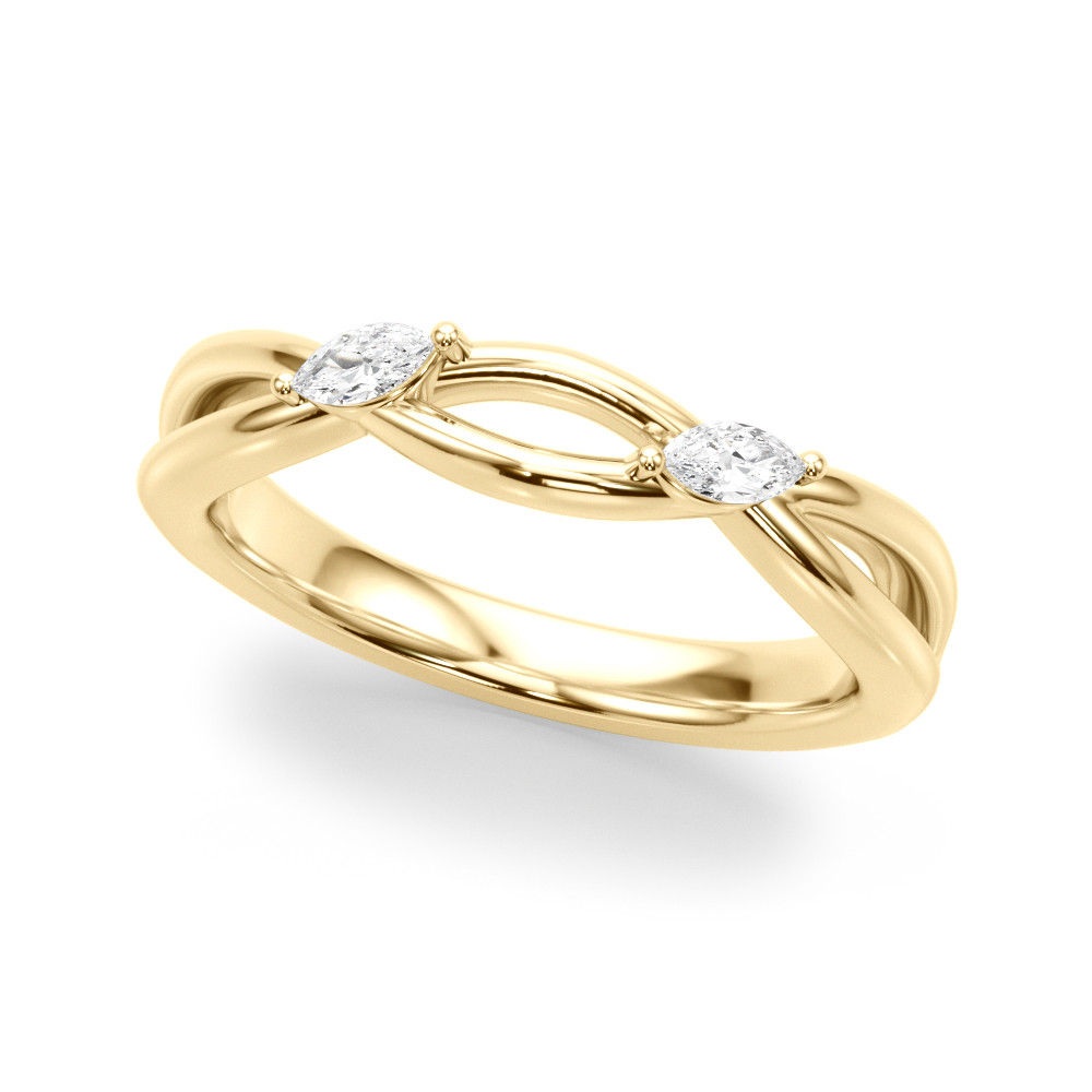 Lab Grown Diamond Yellow Gold Prong-Set Two Stone
