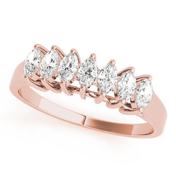 Lab Grown Rose Gold Prong-Set 7 Stone Diamond Ring