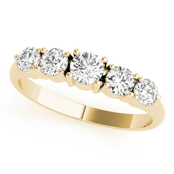 Tinsley Lab Grown Yellow Gold Prong 5 Stone Diamond Ring
