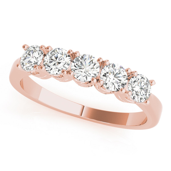 Giovanna Lab Grown Rose Gold 4 Prong 5 Stone Diamond Ring