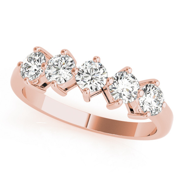 Shea Lab Grown Rose Gold Prong 5 Stone Diamond Ring