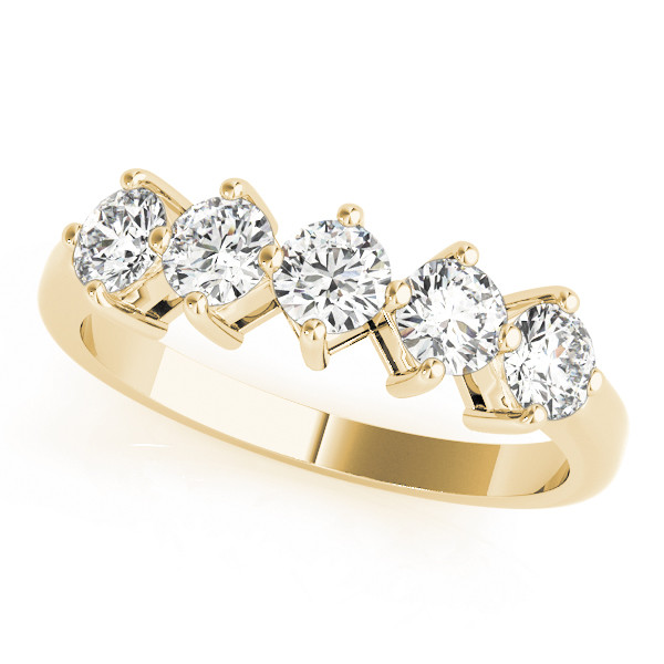 Shea Lab Grown Yellow Gold Prong 5 Stone Diamond Ring