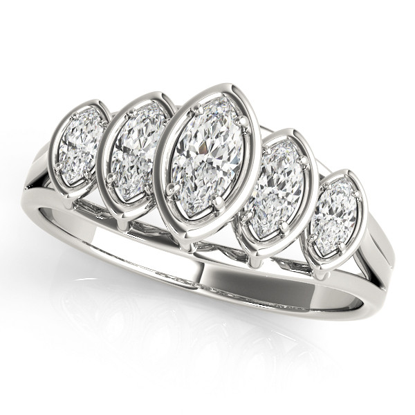 Lab Grown Prong-Set 5 Stone Diamond Ring