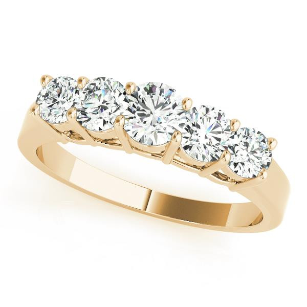 Elsy Lab Grown Yellow Gold Prong 5 Stone Diamond Ring