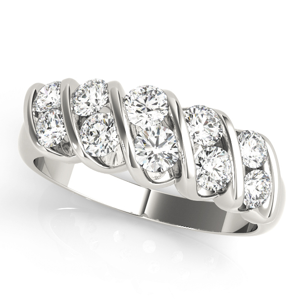 Lab Grown Bar-Set 5 Stone Diamond Ring