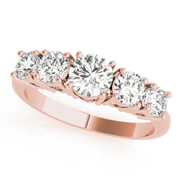 Ayra Lab Grown Rose Gold Prong 5 Stone Diamond Ring