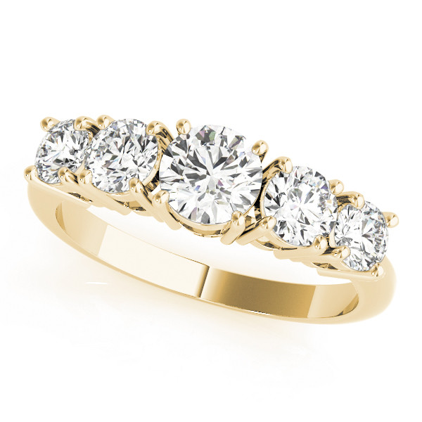 Ayra Lab Grown Yellow Gold Prong 5 Stone Diamond Ring