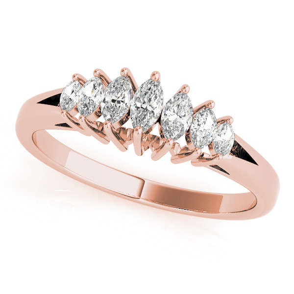Rayanna Lab Grown Rose Gold Prong-Set 7 Stone Diamond Ring