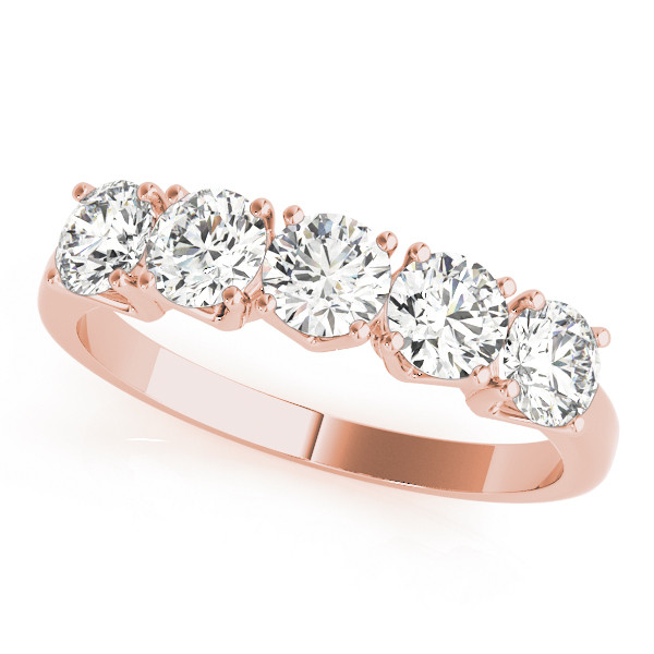 Reya Lab Grown Rose Gold Prong 5 Stone Diamond Ring