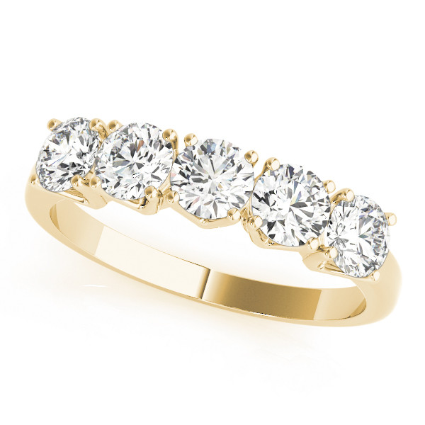 Reya Lab Grown Yellow Gold Prong 5 Stone Diamond Ring