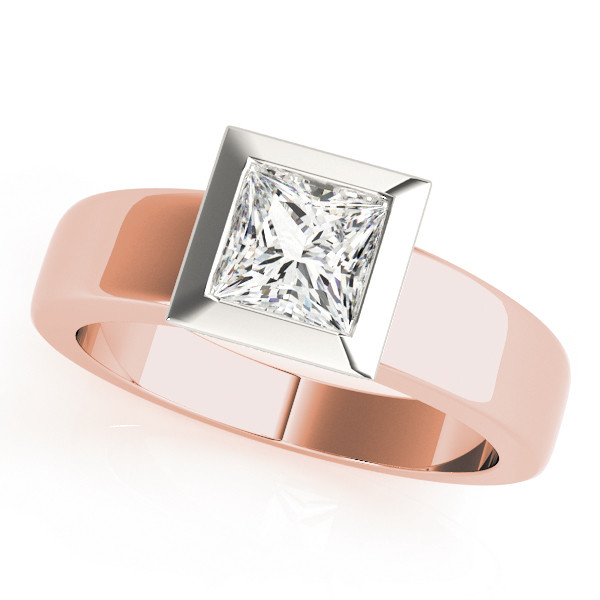 Zavi Lab Grown Diamond Rose Gold Bezel Classic Solitaire Engagement Ring