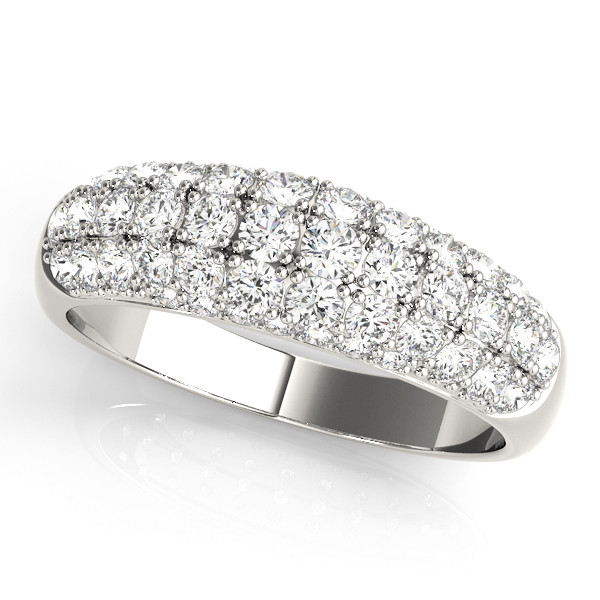 Measyn Lab Grown Silver Pave-Set  Diamond Ring