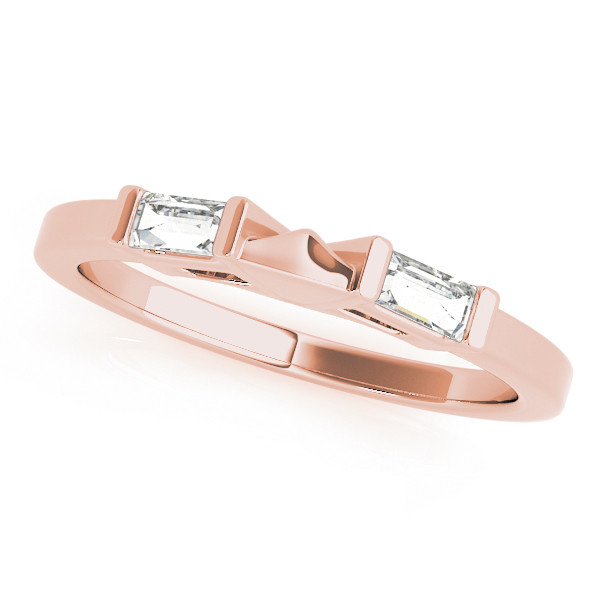 leeba Lab Grown Rose Gold Bar-Set Two Stone Diamond Ring