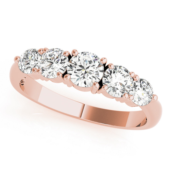 Solana Lab Grown Rose Gold 4 Prong 5 Stone Diamond Ring