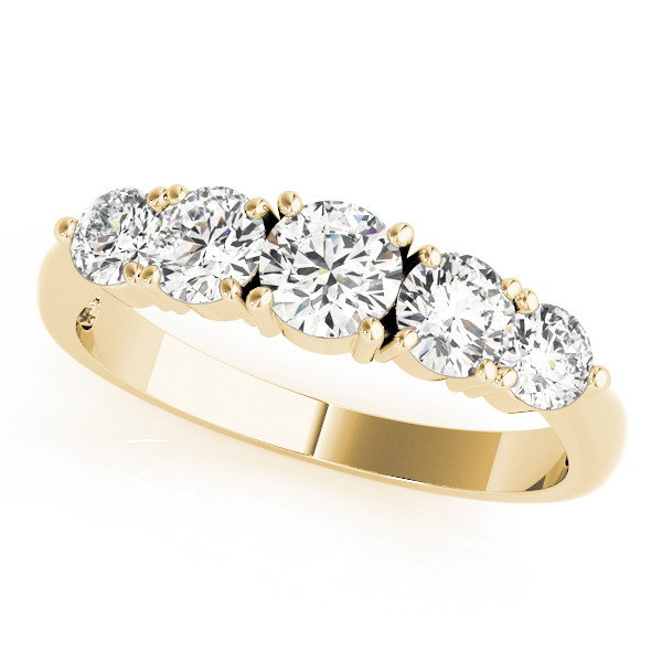 Solana Lab Grown Yellow Gold 4 Prong 5 Stone Diamond Ring
