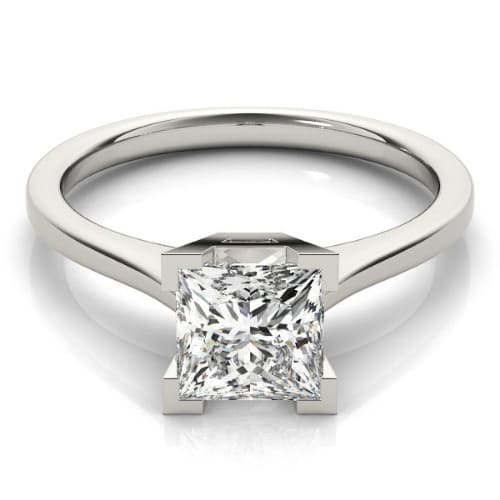 Dorothy Lab Grown Diamond Silver 4 Prong Classic Solitaire Engagement Ring