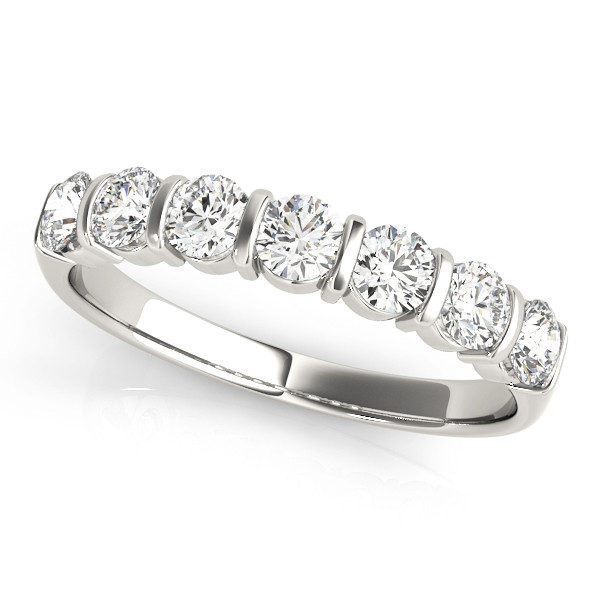 Lab Grown Bar Set 7 Stone Diamond Ring