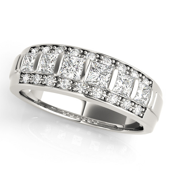 Aivy Lab Grown Bar And Prong Set  Diamond Ring