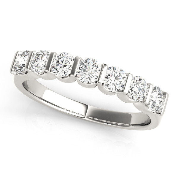 Nova Round cut Lab Grown Bar-Set 7 Stone Diamond Ring