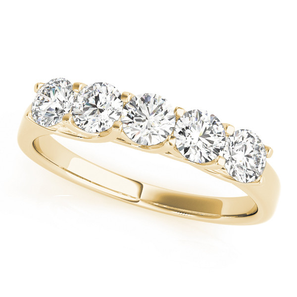 Sarahi Lab Grown Yellow Gold Prong 5 Stone Diamond Ring