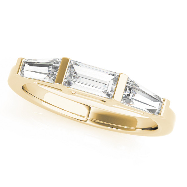 Lariah Lab Grown Yellow Gold Bar-Set Trilogy Diamond Ring