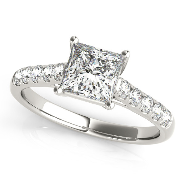 Kaior Natural Diamond Side Stone Engagement Ring