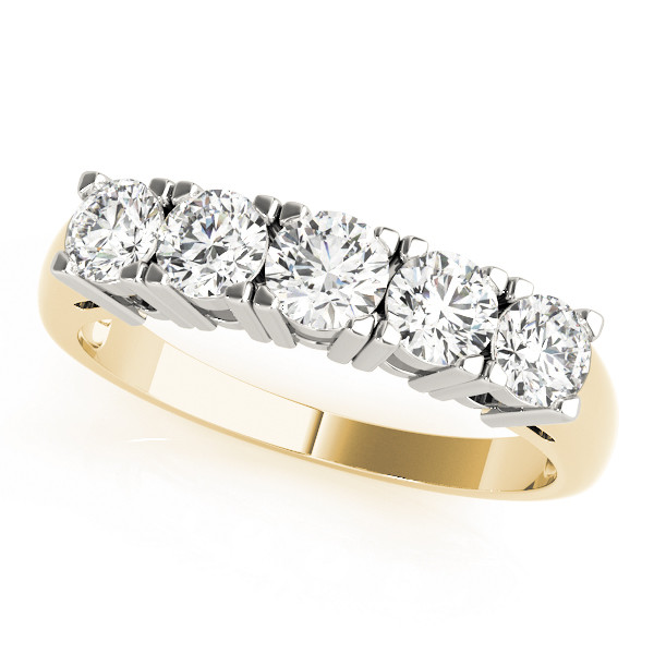 Bailee Lab Grown Yellow Gold 4 Prong 5 Stone Diamond Ring