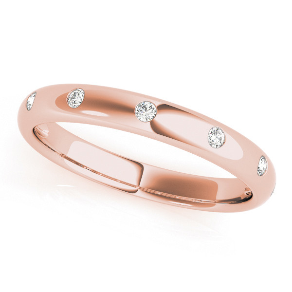 Lab Grown Rose Gold Bezel-Set 7 Stone Diamond Ring