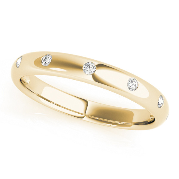 Lab Grown Yellow Gold Bezel-Set 7 Stone Diamond Ring