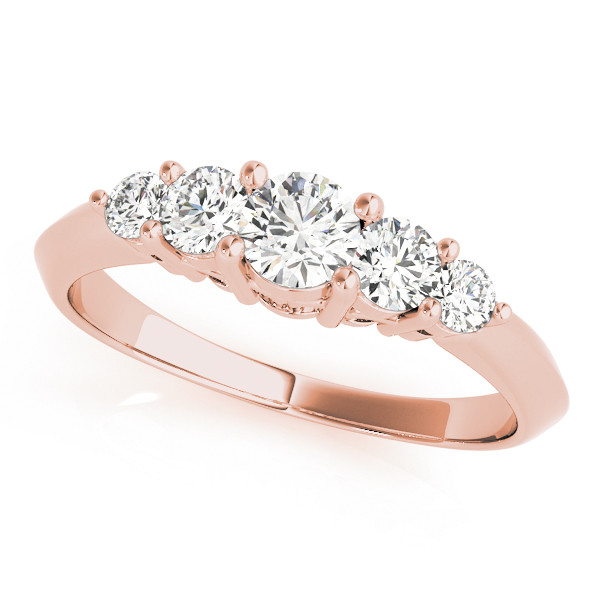 Rowya Lab Grown Rose Gold Prong 5 Stone Diamond Ring