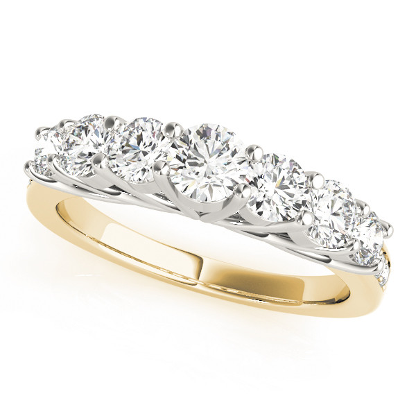 Erika Lab Grown Yellow Gold Prong 7 Stone Diamond Ring