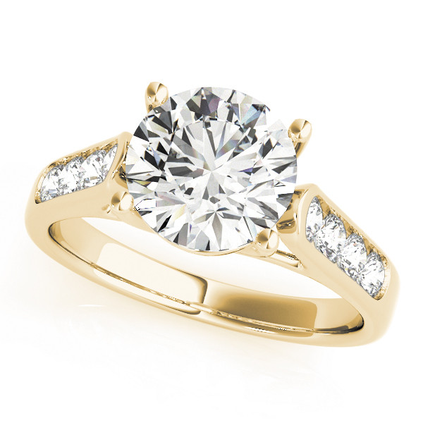 Rumaisa Lab Grown Yellow Gold Channel-Set Side Stone Diamond Ring