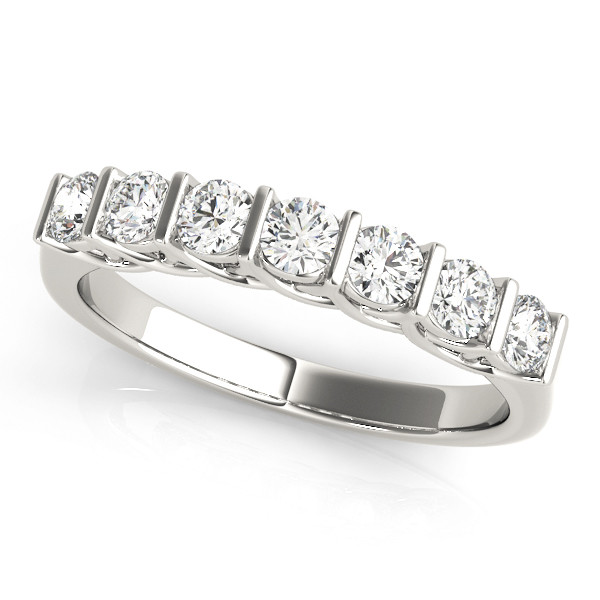 Lab Grown Bar-Set 7 Stone Diamond Ring