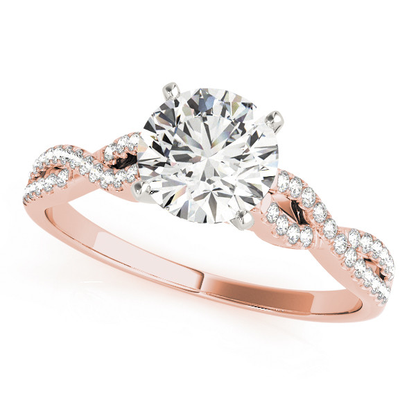 Nikki Lab Grown Rose Gold 4 Prong Side Stone Diamond Ring