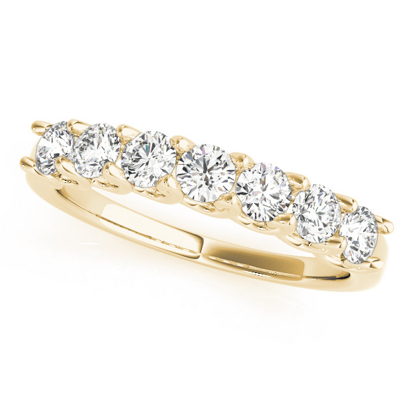 Siya Lab Grown Yellow Gold Prong 7 Stone Diamond Ring