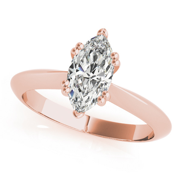 Daisey Natural Diamond Rose Gold Double Prong Classic Solitaire Engagement Ring