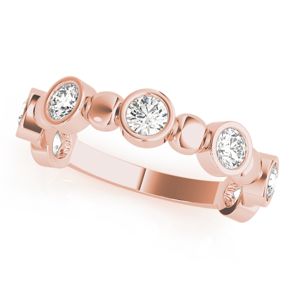 Lab Grown Rose Gold Bezel-Set 7 Stone Diamond Ring