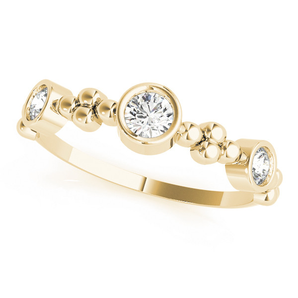 Lab Grown Yellow Gold Bezel-Set 3 Stone Diamond Ring