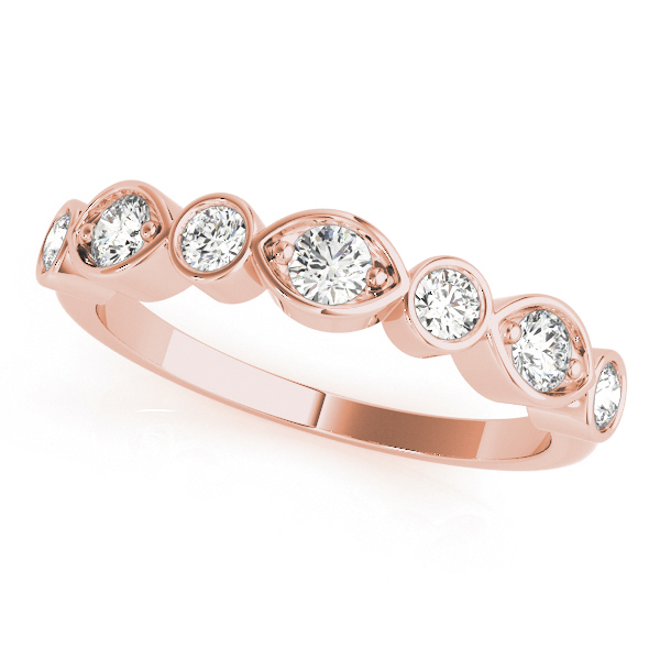 Lab Grown Rose Gold Bezel-Set 7 Stone Diamond Ring