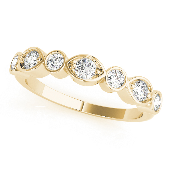 Lab Grown Yellow Gold Bezel-Set 7 Stone Diamond Ring