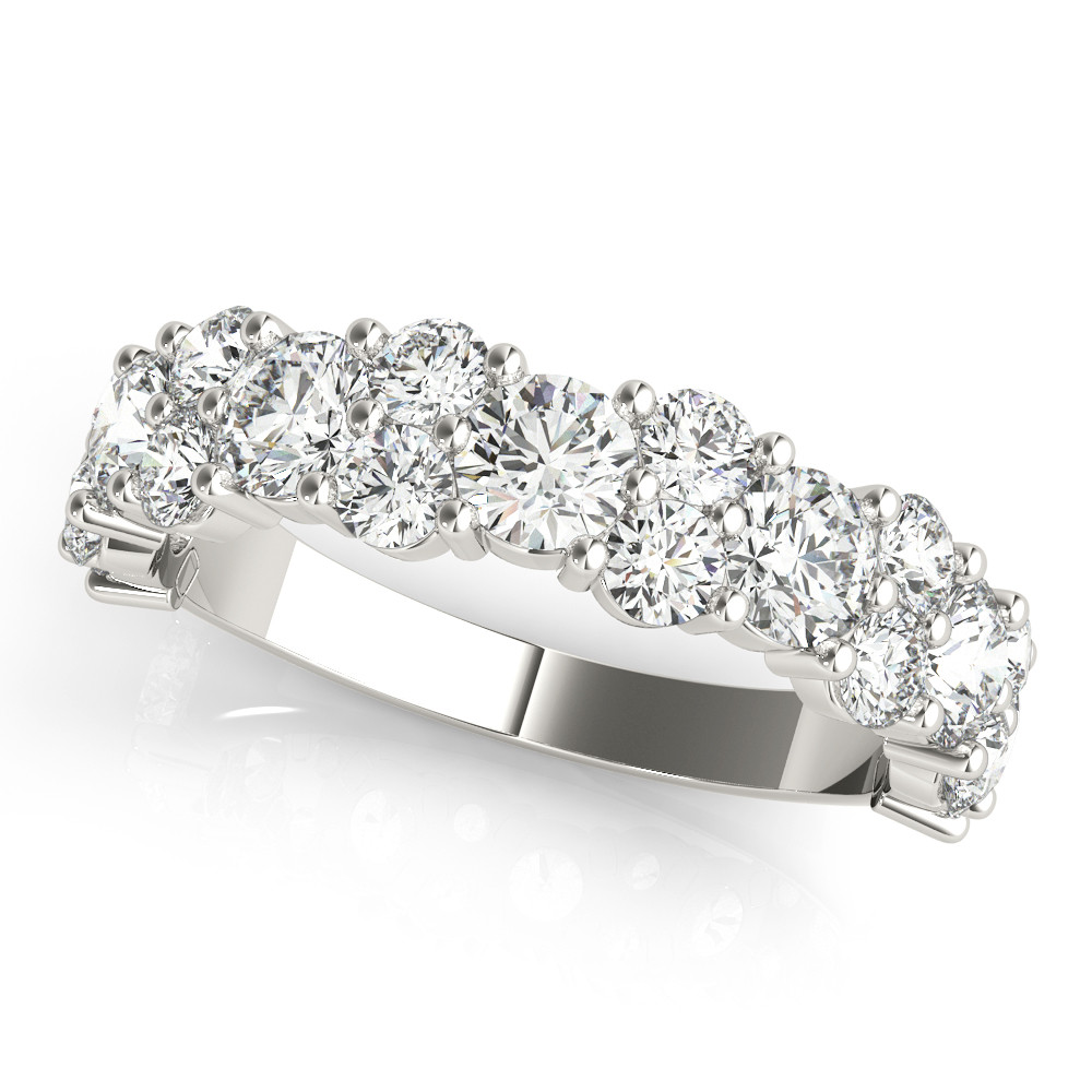Dakotah Lab Grown Silver Prong Half Eternity Diamond Ring