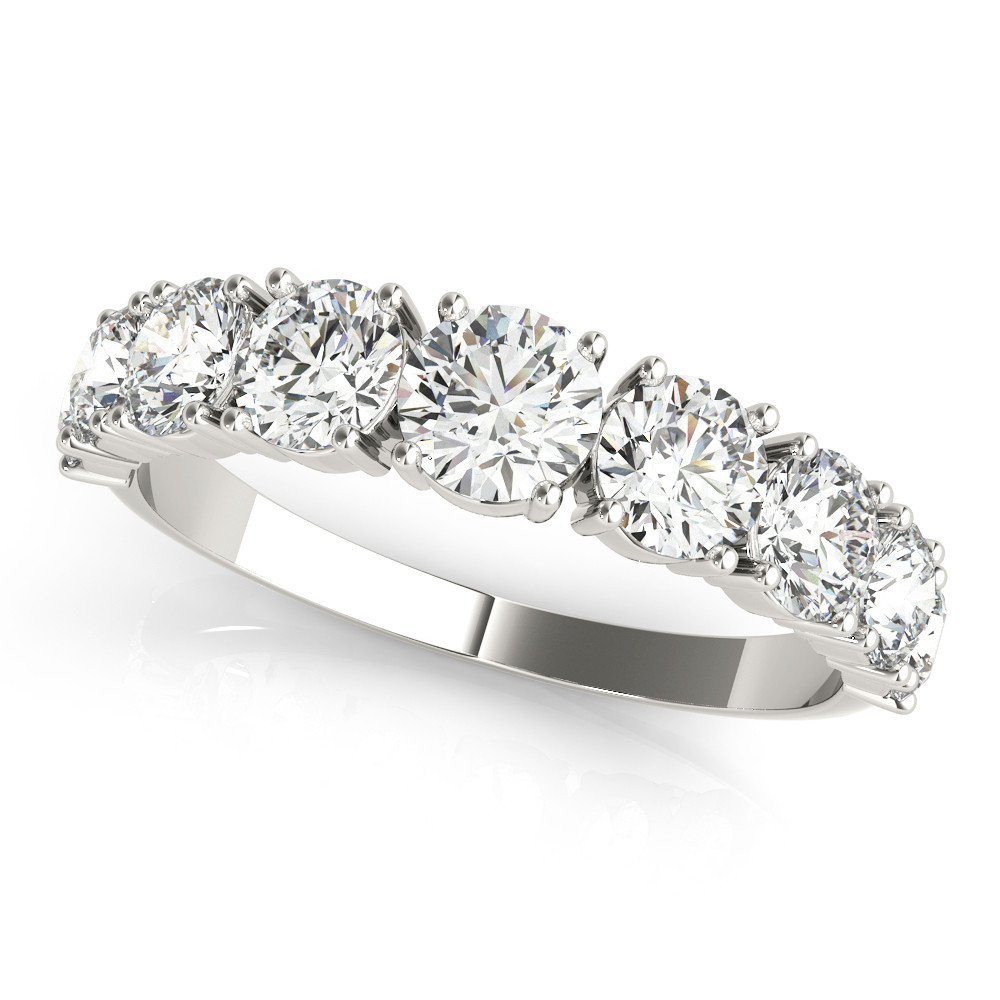 Ariadne Lab Grown Silver Prong Half Eternity Diamond Ring